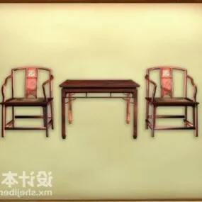 Asian Classical Chair Table Furniture 3d model