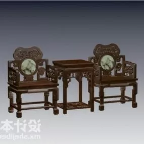 Table And Chair Classic Chinese Design 3d model