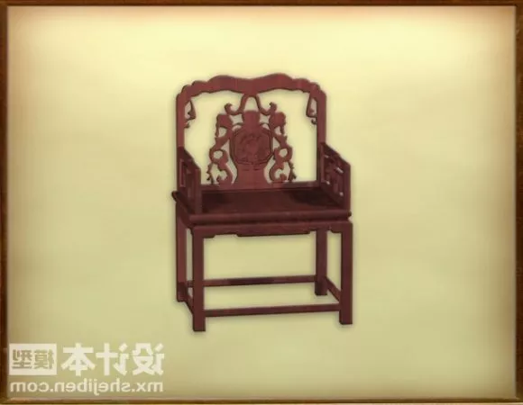 European Chair Tufted Back 3d model