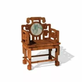 Chinese Chair Traditional With Circle Back 3d model