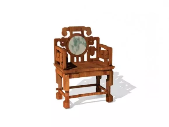 Chinese Chair Traditional With Circle Back 3d model Chinese Chair Traditional With Circle Back 3d model