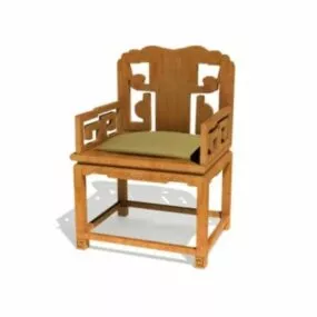 Chinese Chair Carved Arm And Back 3d model