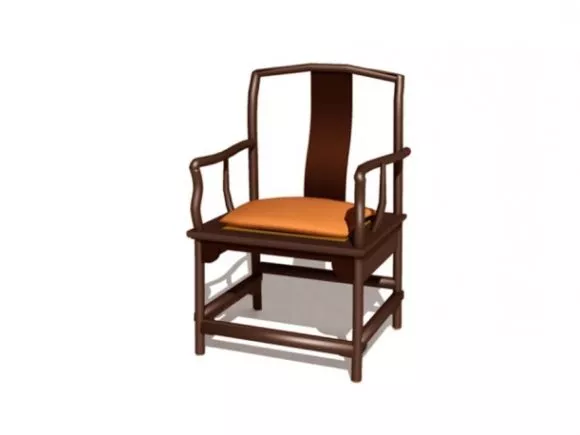 Chair With Paddler Back 3d model