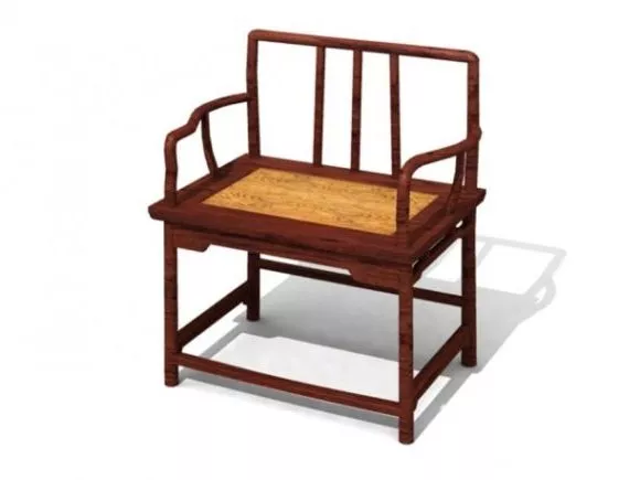 Modern White Chair With Thin Pad Seat 3d model