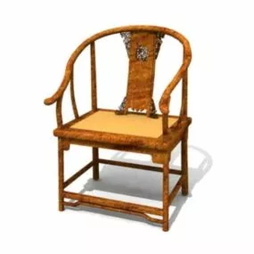 Single Chair Curved Arm Style 3d model