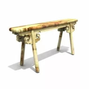 Chinese Stool Carved Frame 3d model