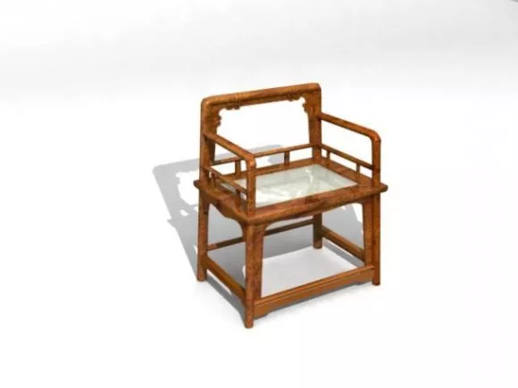Elegant Single Chair Curved Back 3d model