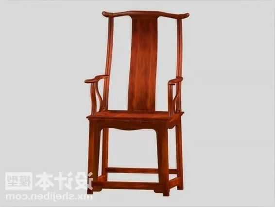 Elegant Single Chair On Wood Floor 3d model