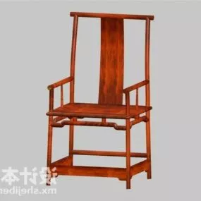 Chinese Wood Chair Red Wood Material 3d model