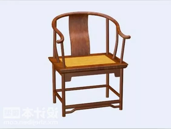 Simple Chair With Thin Leather On Seat And Back 3d model