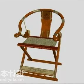 Dining Chair With Curved Back Shape 3d model