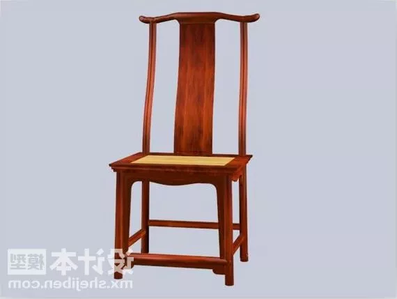 High Back Dining Chair Red Wood 3d model High Back Dining Chair Red Wood 3d model