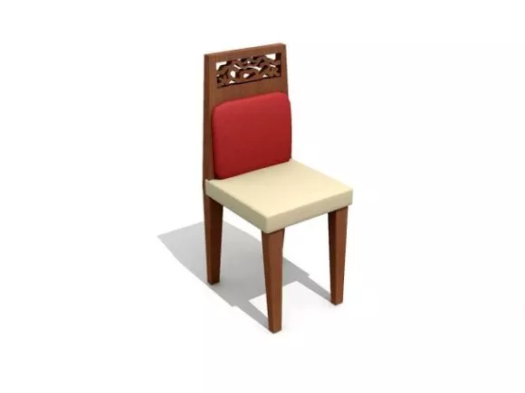 Simple Chair With Steel Frame 3d model