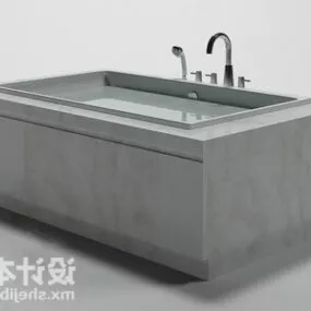 Concrete Bathtub Furniture 3d model