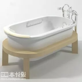 Bathtub Furniture With Wood Stand 3d model