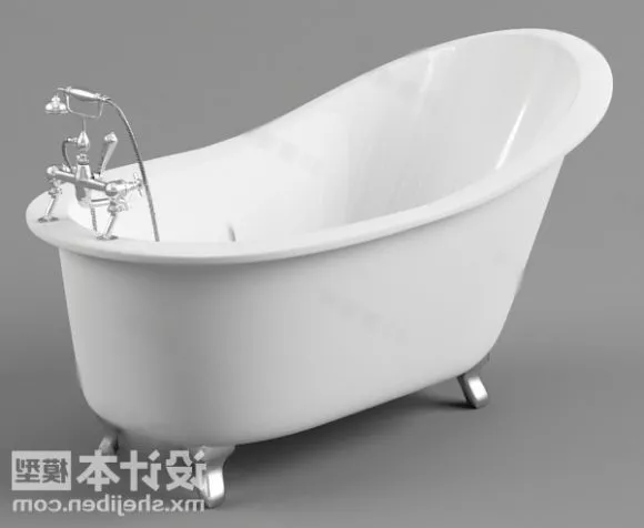 Modern Bathtub With Sink And Cabinet 3d model