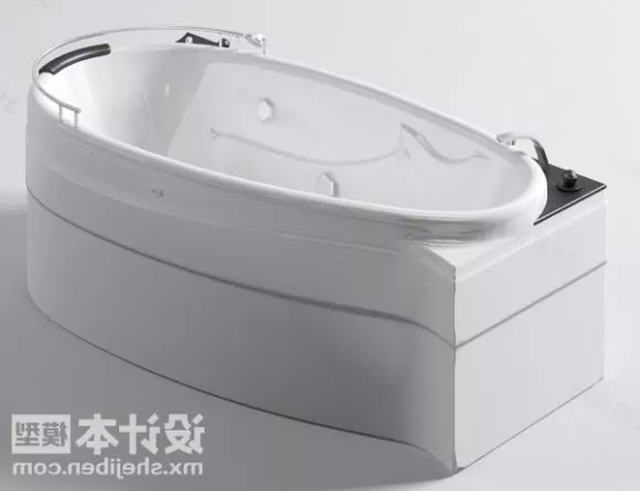 Round Edge Bathtub 3d model