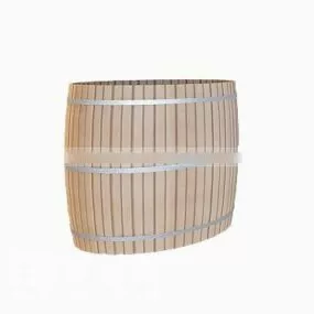 Cylinder Wood Bathtub Furniture 3d model