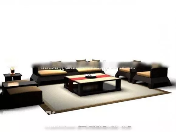 Soft Backwall With Sofa Chair 3d model