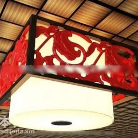 Chinese Chandelier Carved Shade 3d model