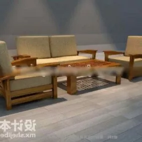 Sofa Upholstered Beige Textile 3d model