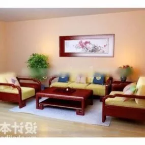 Chinese Sofa Wood Frame 3d model