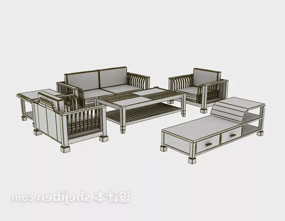 Carved Floral Table 3d model