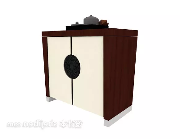 Yellow Wood Classic Bookcase Shelf 3d model