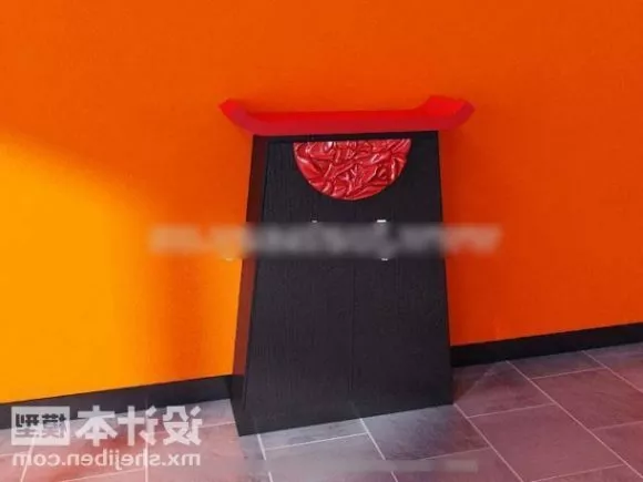 Wooden Secret Cabinet 3d model Wooden Secret Cabinet 3d model