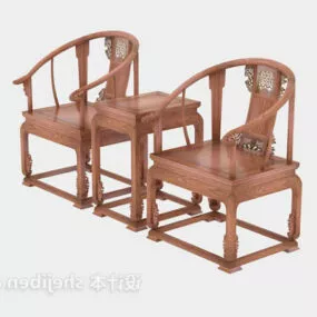 Wooden Table Chair Chinese Traditional Furniture 3d model