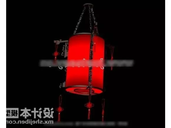 Red Round Chandelier Chinese Lighting 3d model Red Round Chandelier Chinese Lighting 3d model