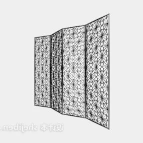 Steel Screen Partition Chinese Furniture 3d model