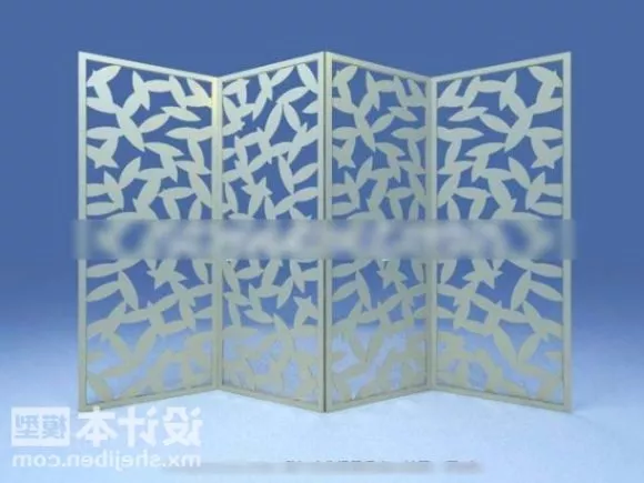 Carved Golden Partition Screen 3d model