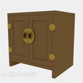 Low Cabinet With Brass Hinge 3d model