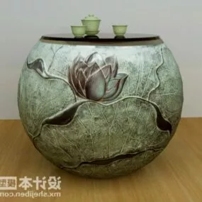 Chinese Porcelain Vase Decorative 3d model