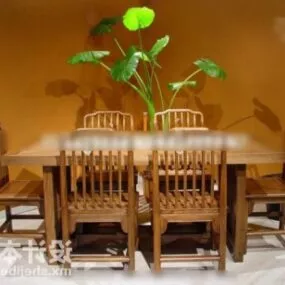 Coffee Table Chair With Plant Pot 3d model