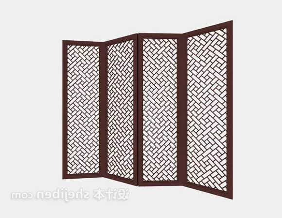 Wood Window Frame Antique Chinese Pattern 3d model