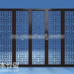 Chinese Wood Screen Partition Door 3d model