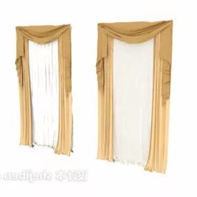 Yellow Curtain For Meeting Room 3d model