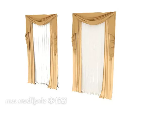 Yellow Curtain For Meeting Room 3d model Yellow Curtain For Meeting Room 3d model