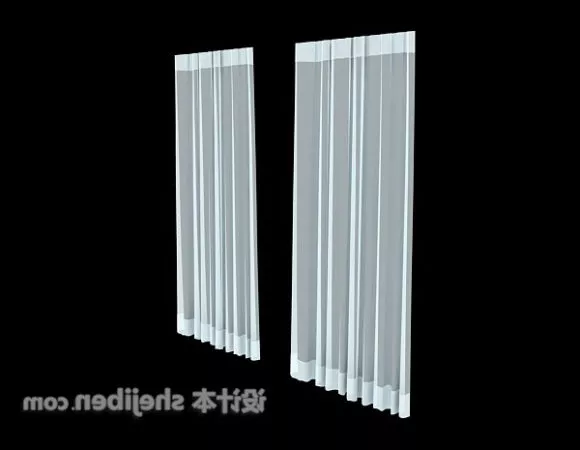 White Curtain Transparent Effect 3d model White Curtain Transparent Effect 3d model
