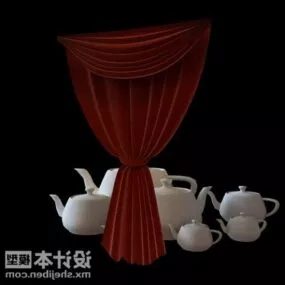 Collapsed Velvet Curtain 3d model