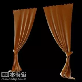 Yellow Curtain Indoor Furniture 3d model