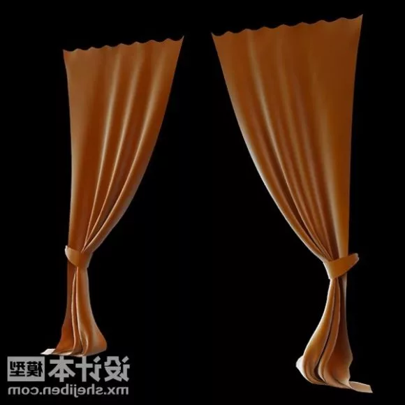 Yellow Curtain Indoor Furniture 3d model Yellow Curtain Indoor Furniture 3d model
