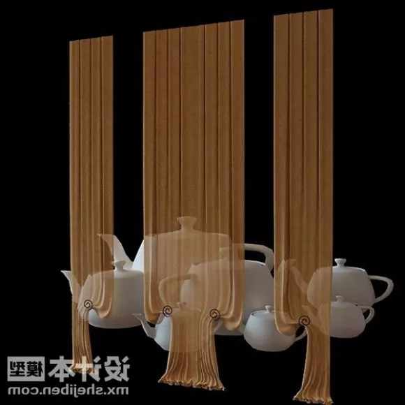 Three Curtain Textile 3d model Three Curtain Textile 3d model