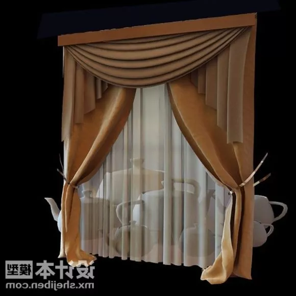 Curtain Collapsed One Side 3d model