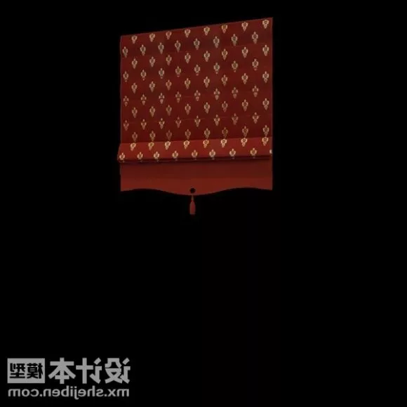 Red Blind Curtain Textile 3d model Red Blind Curtain Textile 3d model