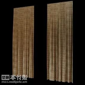 Brown Vintage Curtain Textile Furniture 3d model