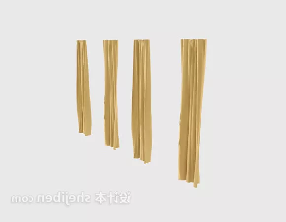 Textures Curtain With Rail 3d model