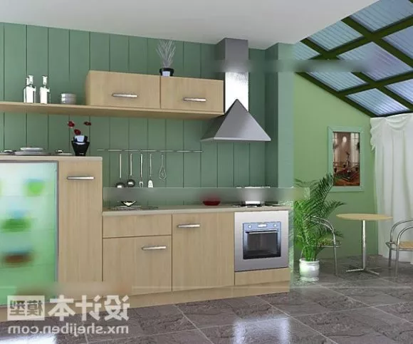Wood Kitchen Cabinet Furniture 3d model Wood Kitchen Cabinet Furniture 3d model